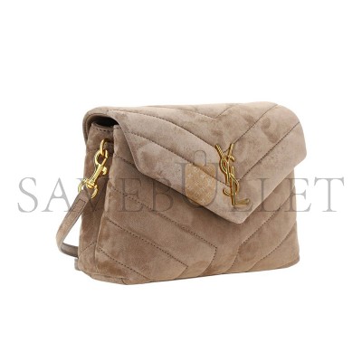 YSL TOY LOULOU SHOULDER BAG IN SUEDE 6784011U8212346 (20*14*7cm)