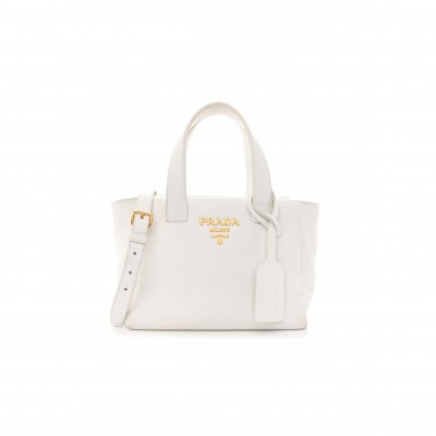PRADA VITELLO CERVO MINI SATCHEL WHITE (24*24*11cm)