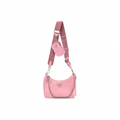 PRADA NYLON RE-EDITION 2005 SHOULDER BAG ROSA (22*12*6cm)