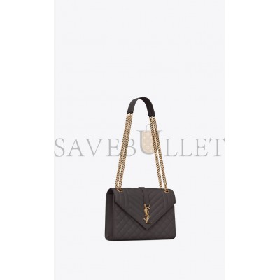 YSL ENVELOPE MEDIUM CHAIN BAG IN MIX MATELASS&EACUTE; GRAIN DE POUDRE EMBOSSED LEATHER 600185BOW971112 (24*17.5*6cm)