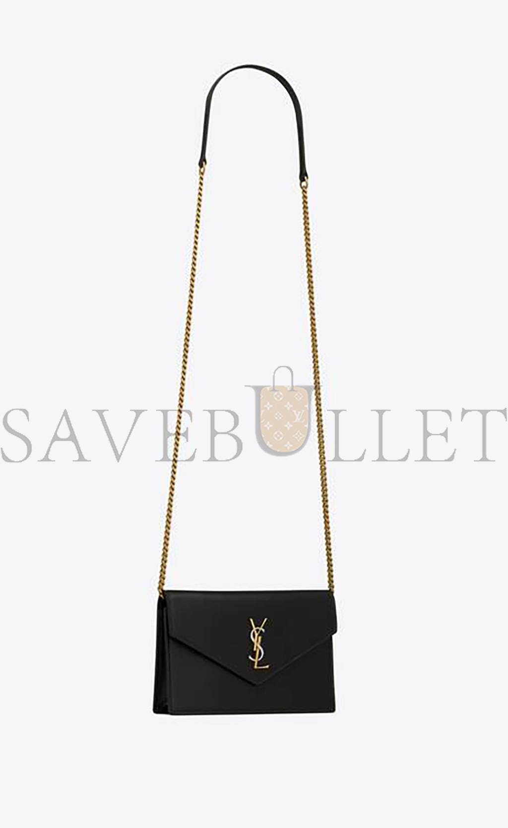 YSL CASSANDRE ENVELOPE CHAIN WALLET IN SMOOTH LEATHER 743050AAB4K1025 (19*12.5*3.5cm)