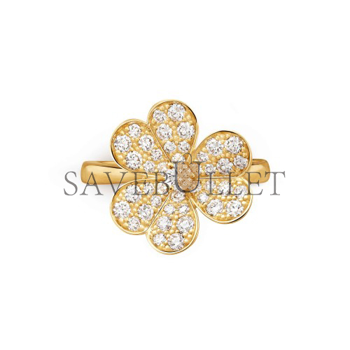 VAN CLEEF ARPELS FRIVOLE RING, 1 FLOWER, SMALL MODEL - YELLOW GOLD, DIAMOND  VCARP2V000