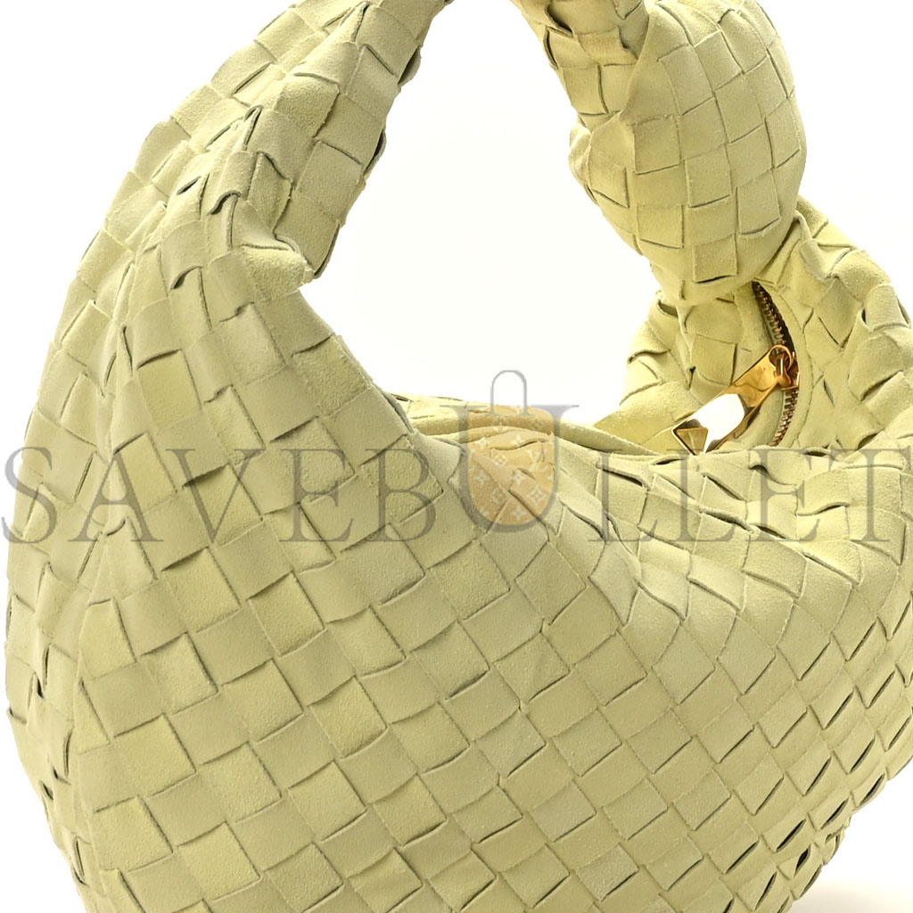 BOTTEGA VENETA SUEDE CALFSKIN INTRECCIATO TEEN JODIE HOBO LEMON WASH (33*25*8cm)