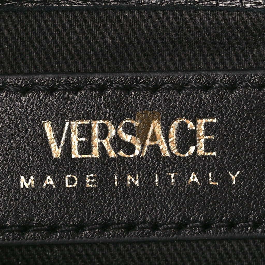 VERSACE NAPPA QUILTED VIRTUS SHOULDER BAG BLACK  (20*13*6cm)