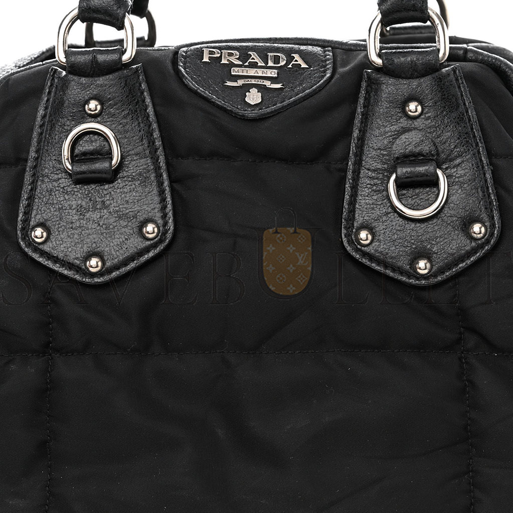 PRADA NYLON QUILTED 24H SATCHEL BLACK (34*23*16cm)