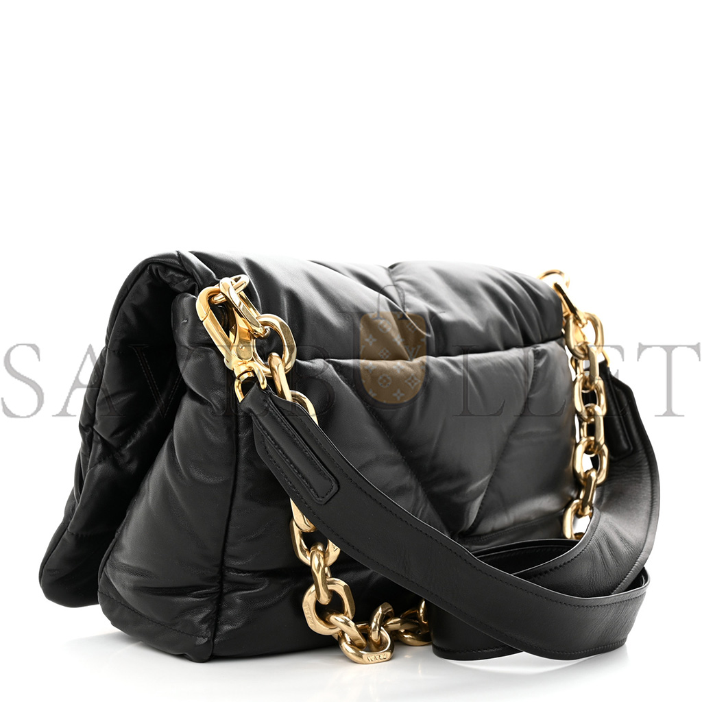 PRADA NAPPA PADDED SYSTEM PATCHWORK BAG BLACK (31*20*8cm)