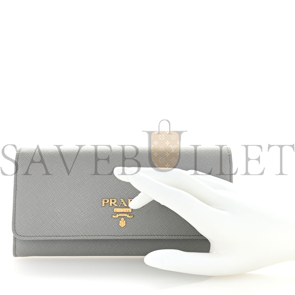 PRADA SAFFIANO CONTINENTAL FLAP WALLET MARMO (18*10*3cm)