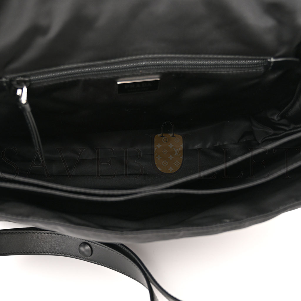 PRADA RE-NYLON SMALL PADDED SHOULDER BAG BLACK (36*29*15cm)