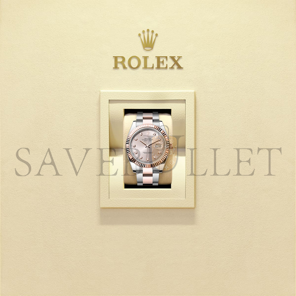 ROLEX DATEJUST 41 OYSTER, 41 MM, OYSTERSTEEL AND EVEROSE GOLD WATCH 126331-0007