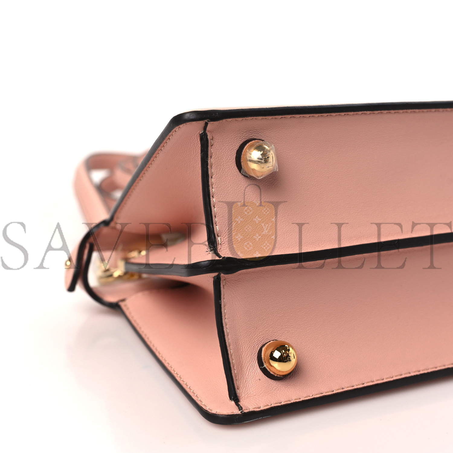 FENDI SHINY NAPPA PETITE PEEKABOO I SEE U SATCHEL BABY PINK (20*15*11cm)