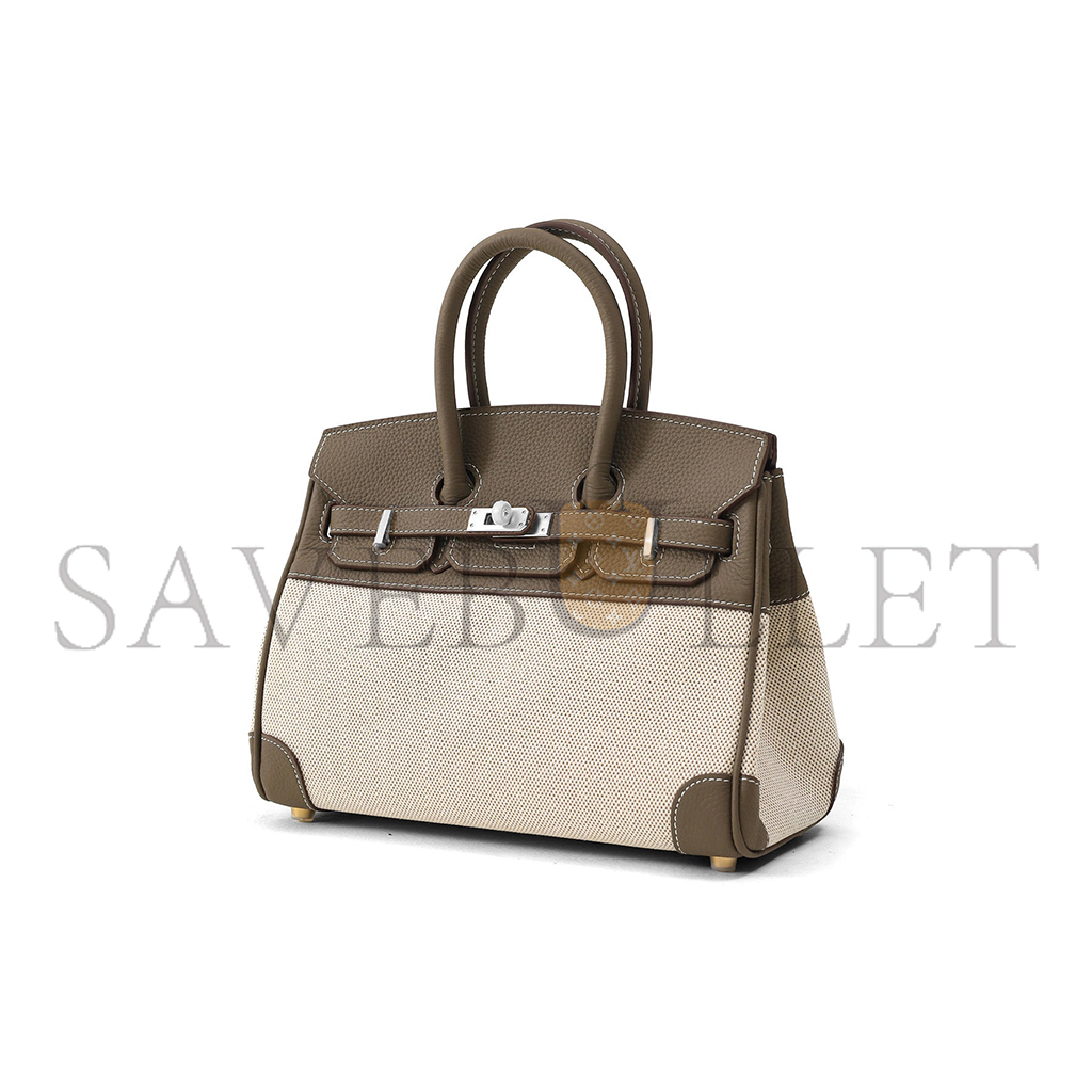 HERMES BIRKIN 30 ELEPHANT GREY LEATHER SILVER BUCKLE BAG 10078235 (30*22*15cm)