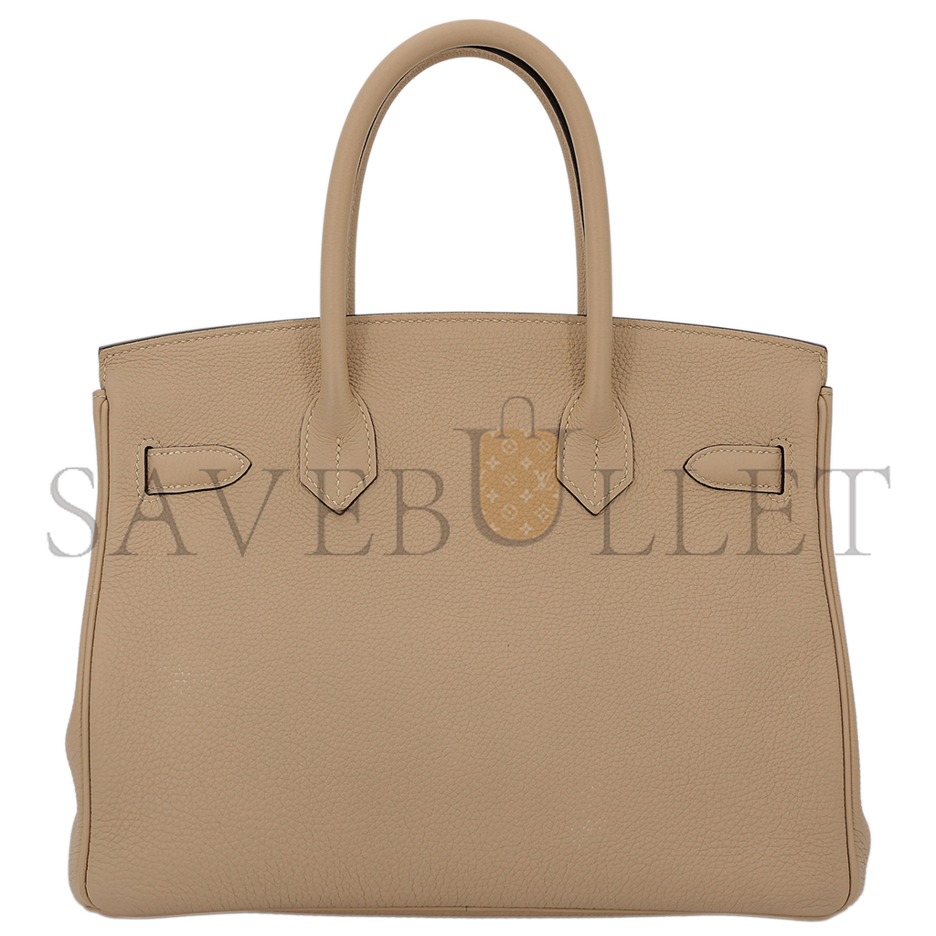 HERMES BIRKIN25 TOGO 81 DOVE GREY GOLD BUCKLE BAG 10087367 (25*20*13cm)