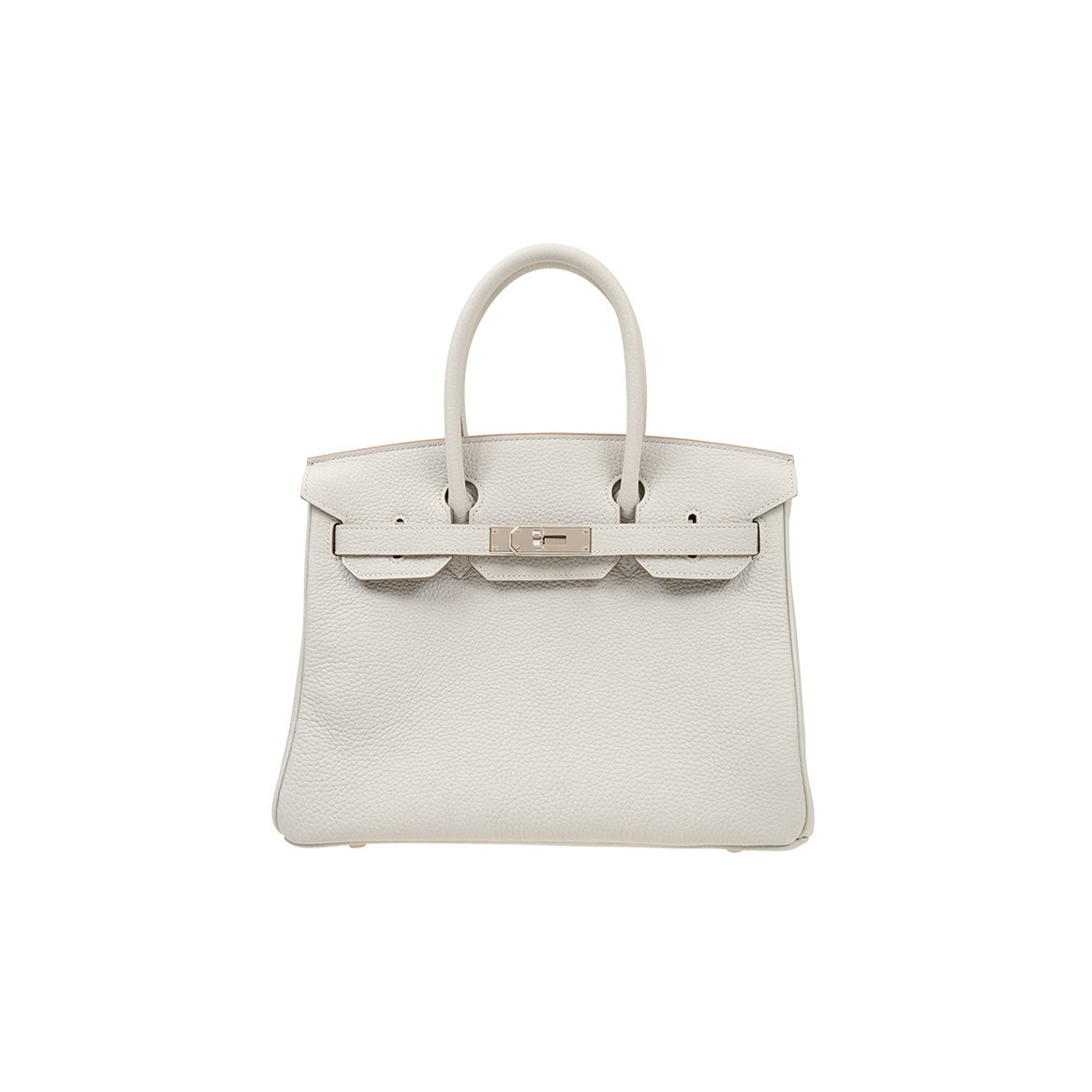 HERMES BIRKIN 30 TOGO PURE WHITE COWHIDE HANDBAG BK3080TCSS (30*23*15cm)