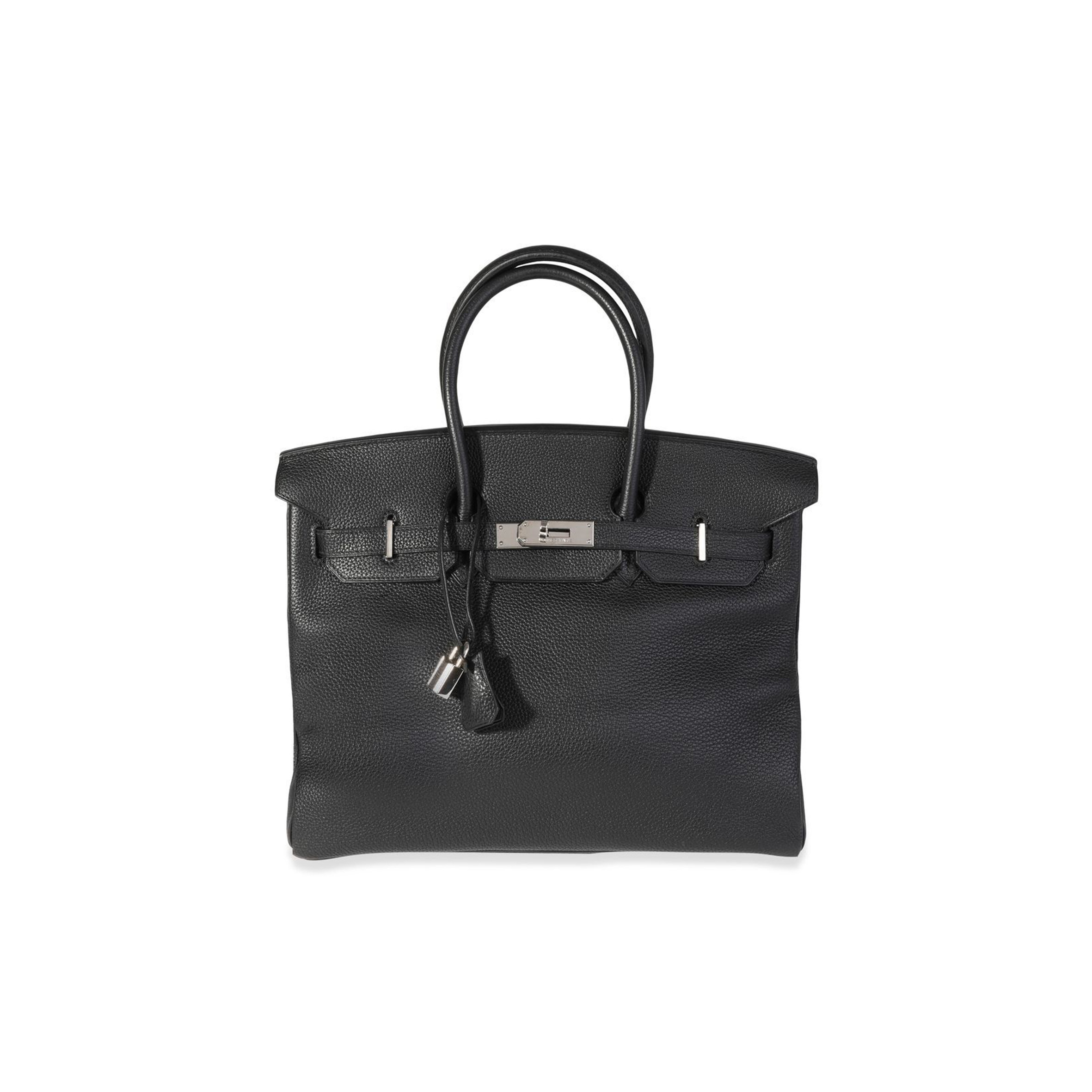 HERMÈS BIRKIN 35 TOGO BLACK LEATHER AND SILVER BUCKLE HANDBAG 18494998 (35*25*18cm)