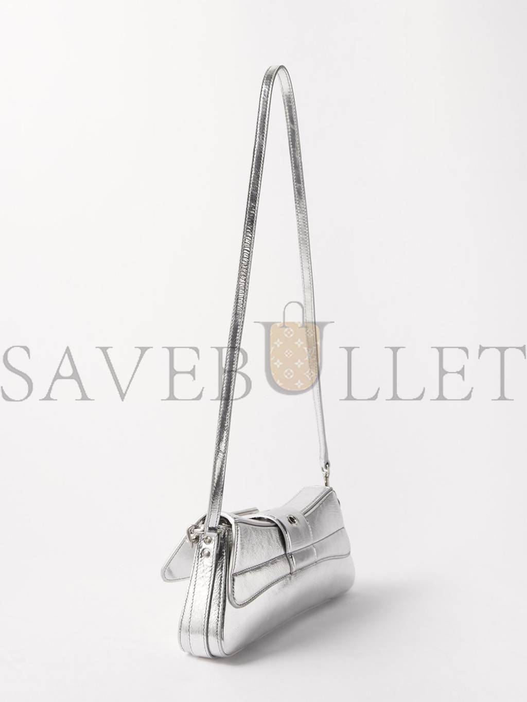 BALENCIAGA SILVER LINDSAY S METALLIC-LEATHER SHOULDER BAG  MATCHESFASHION US (28.5*12.9*5.3cm)