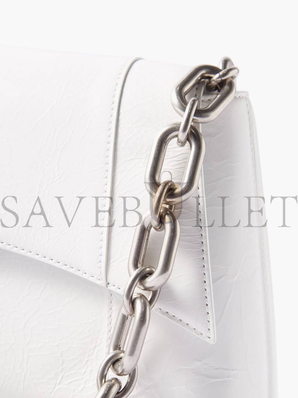 BALENCIAGA WHITE DOWNTOWN CHAIN-STRAP LEATHER SHOULDER BAG MATCHESFASHION US (29.2*18*10.6cm)