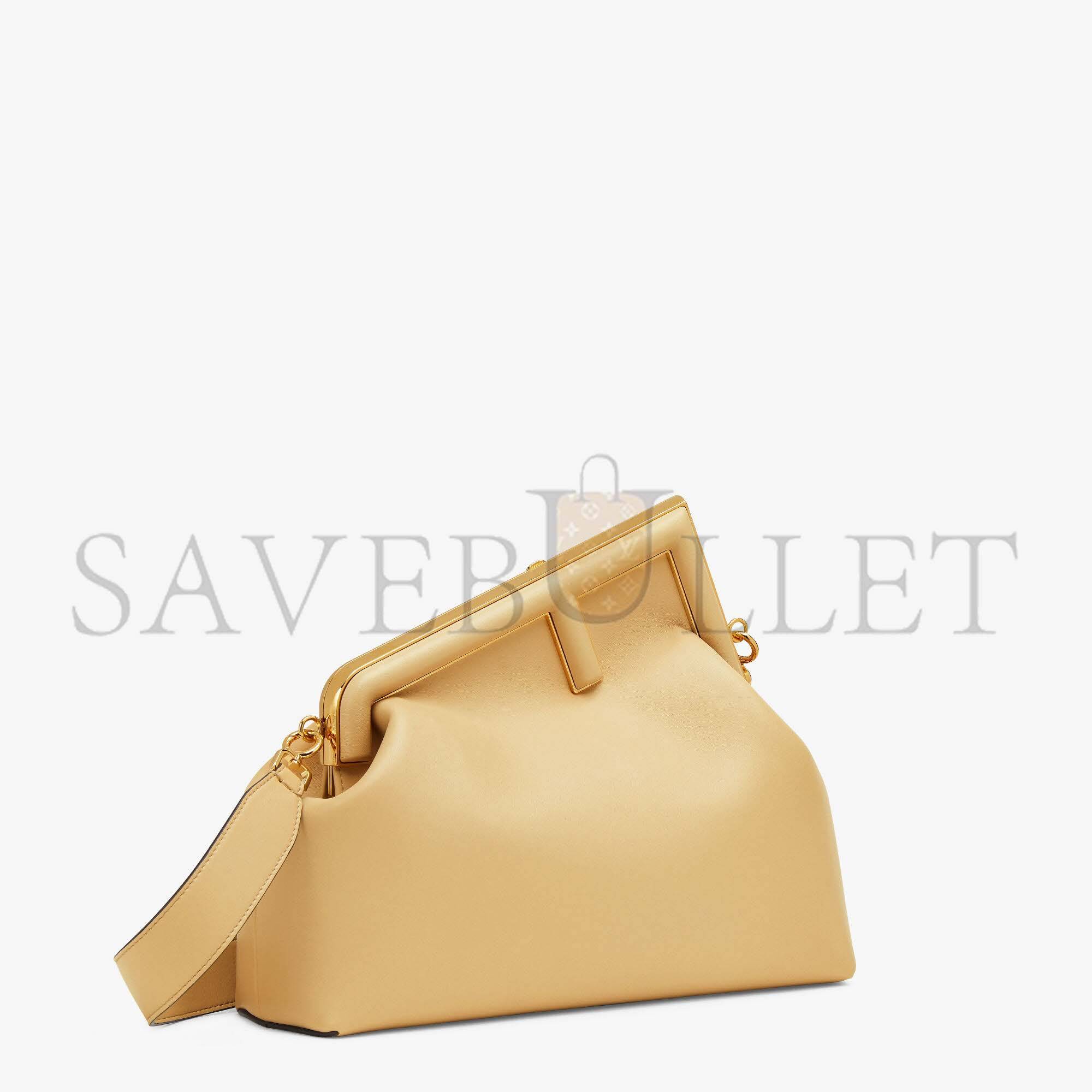 FENDI FIRST MEDIUM - SAND-COLORED LEATHER BAG 8BP127ABVEF1I2A (32.5*23.5*15cm)