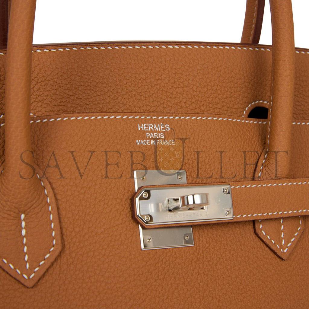 HERMES BIRKIN 40 GOLD TOGO PALLADIUM HARDWARE 39714832613470 (40cm)