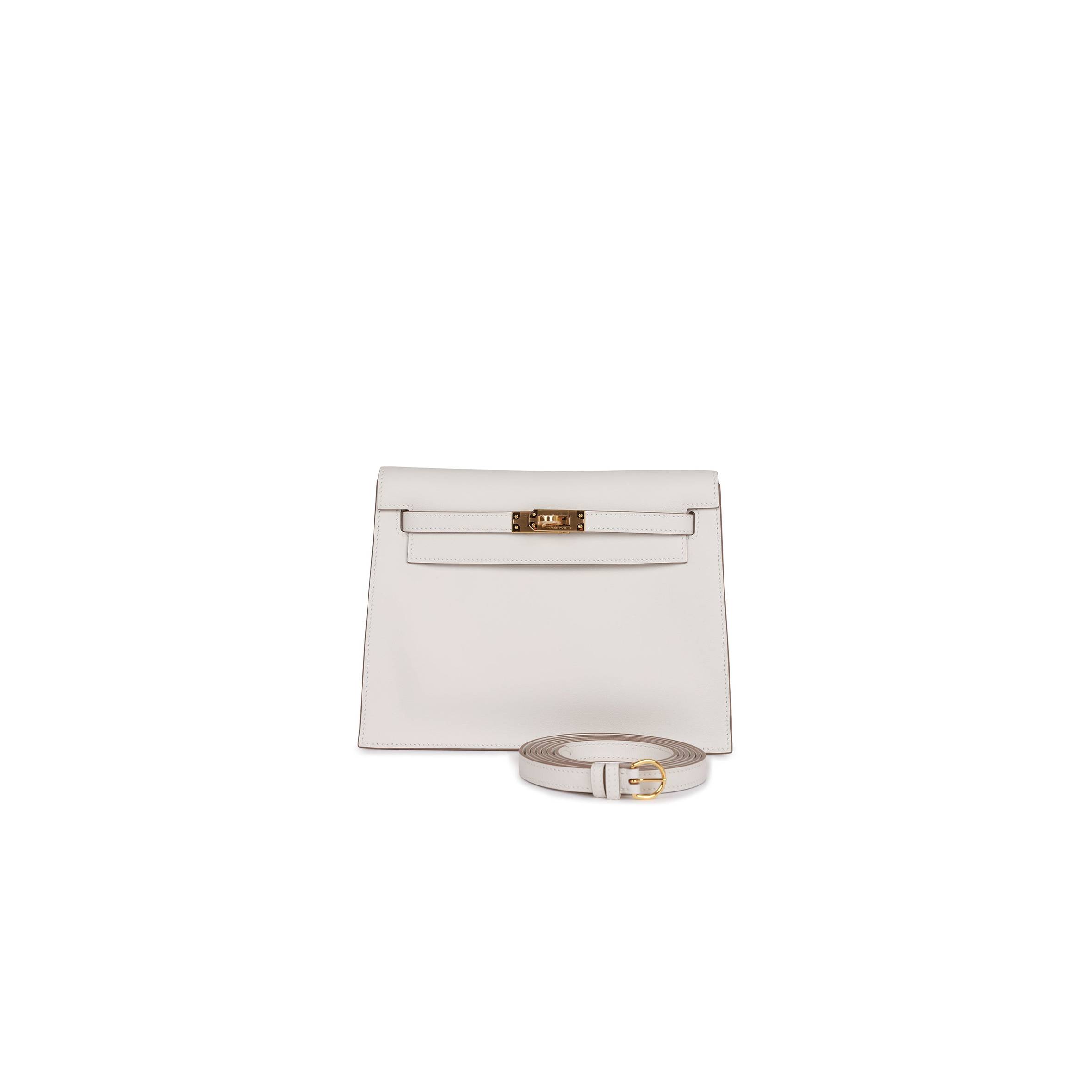 HERMES KELLY DANSE GRIS PERLE SWIFT GOLD HARDWARE (22*16*7cm)