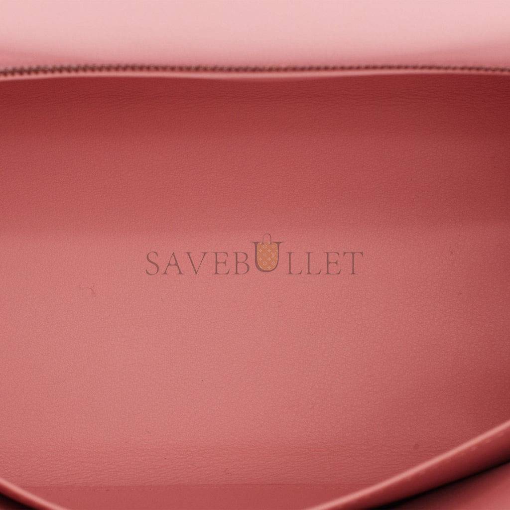 HERMES KELLY RETOURNE 25 ROSE SAKURA SWIFT PALLADIUM HARDWARE HANDMADE (25*17*7cm)