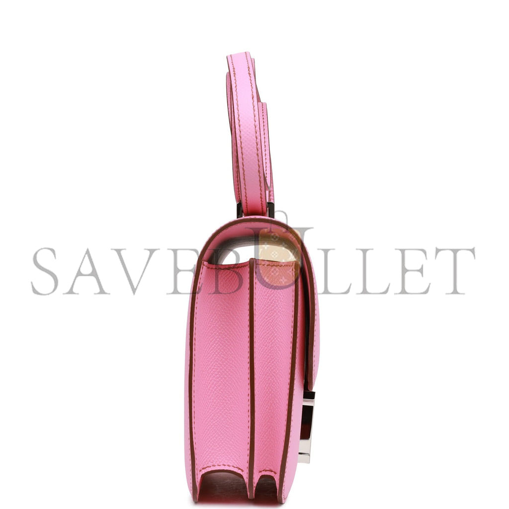 HERMES CONSTANCE 18 BUBBLEGUM EPSOM PALLADIUM HARDWARE (18cm)