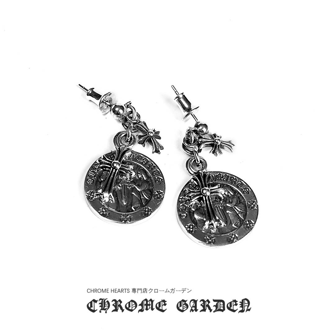 CHROME HEARTS CROSS ANGEL MEDALLION EARRING