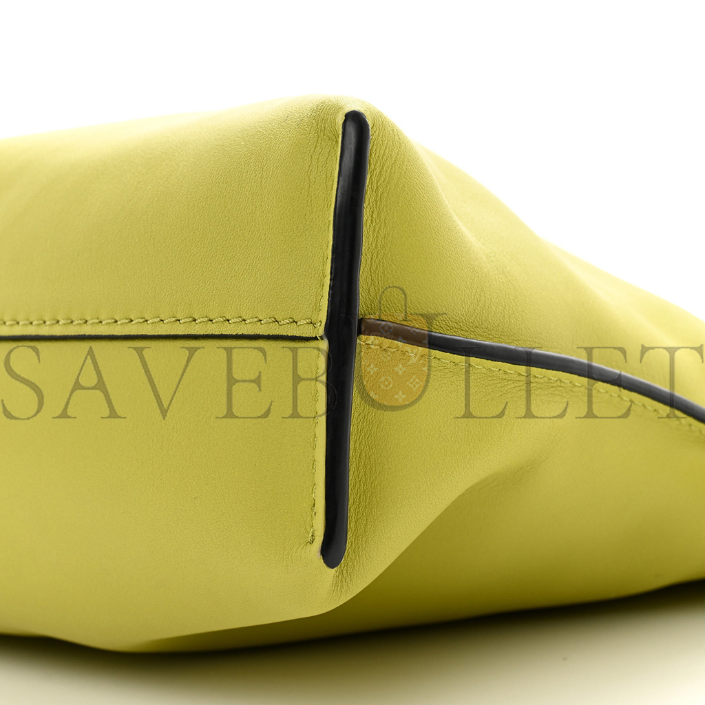 LOEWE CALFSKIN MINI FLAMENCO KNOT CLUTCH LIME YELLOW (23*18*7cm)