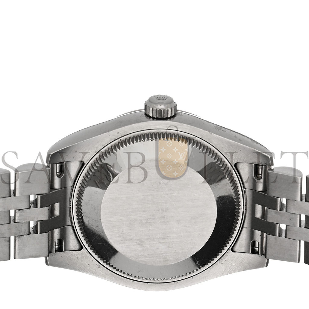 ROLEX STAINLESS STEEL 18K WHITE GOLD DIAMOND MOTHER OF PEARL 31MM OYSTER PERPETUAL DATEJUST WATCH ROMAN 178274