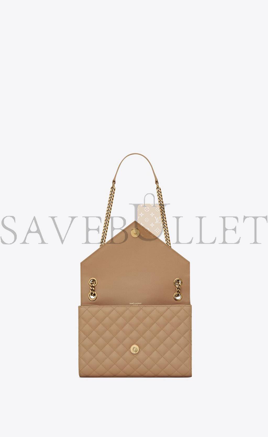 YSL ENVELOPE MEDIUM CHAIN BAG IN MIX MATELASS&EACUTE; GRAIN DE POUDRE EMBOSSED LEATHER 600185BOW912346 (24*17.5*6cm)