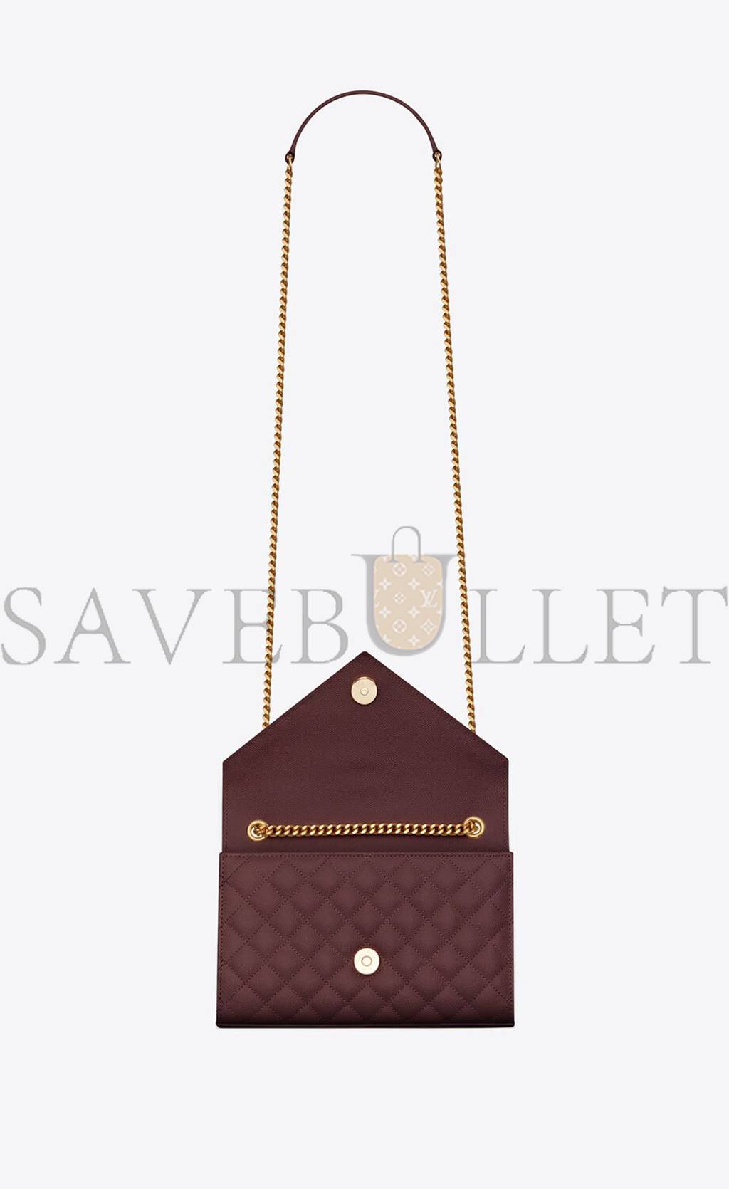 YSL ENVELOPE SMALL BAG IN MIX MATELASS&EACUTE; GRAIN DE POUDRE EMBOSSED LEATHER 600195BOW916475 (21*13*6cm)