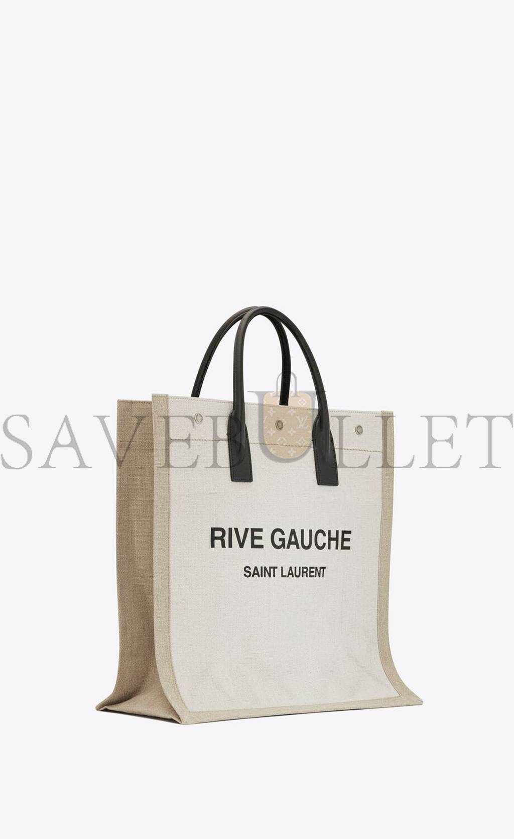 YSL RIVE GAUCHE NS SHOPPING BAG IN LINEN AND COTTON 6316829J52E9280 (39*38*17cm)