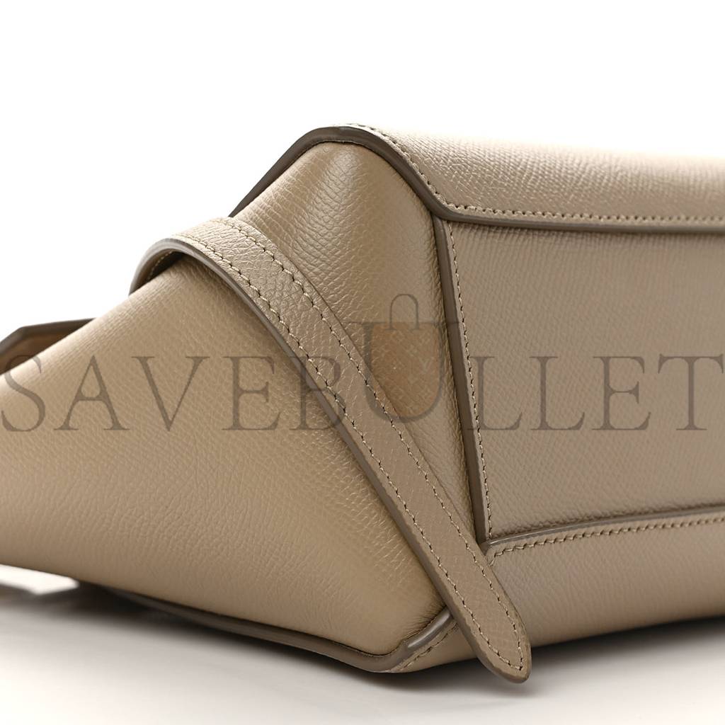 CELINE GRAINED CALFSKIN NANO BELT BAG LIGHT TAUPE (20*19*11cm)