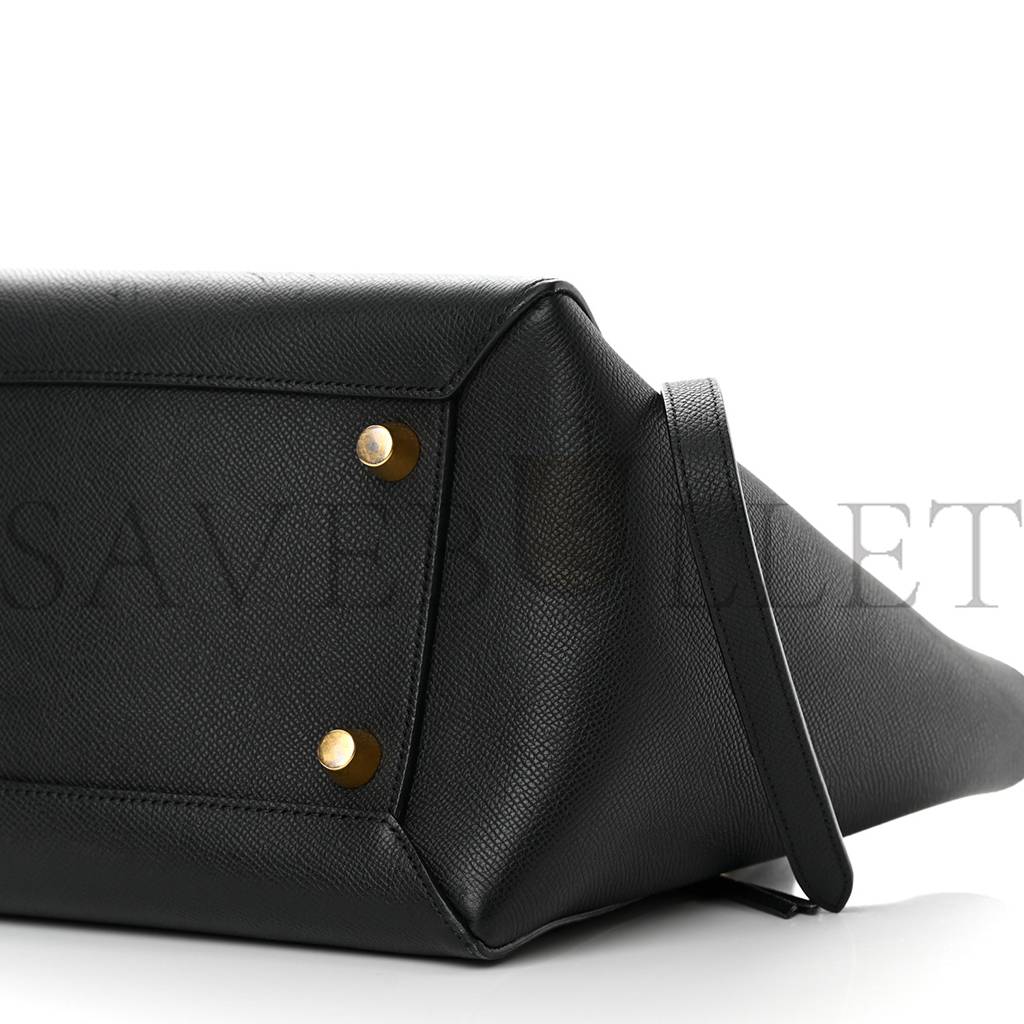 CELINE GRAINED CALFSKIN MINI BELT BAG BLACK (28*24*16cm)