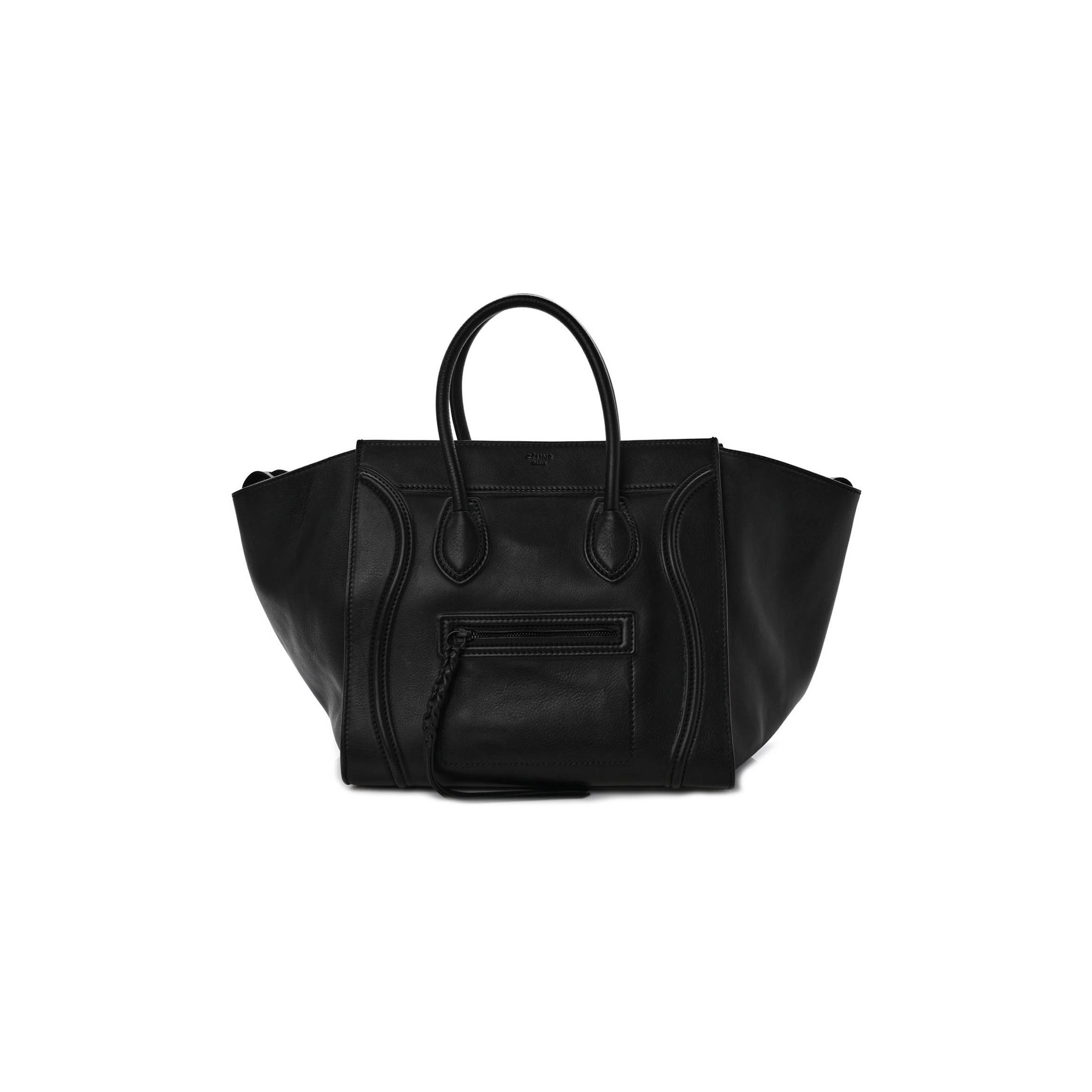 CELINE SMOOTH CALFSKIN MEDIUM PHANTOM LUGGAGE BLACK (29*29*25cm)