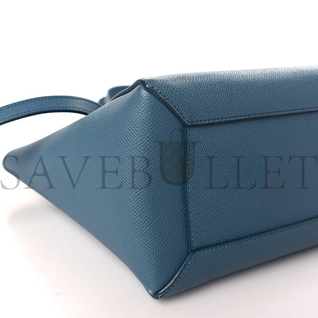 CELINE GRAINED CALFSKIN MINI BELT BAG SLATE BLUE (23*22*15cm)