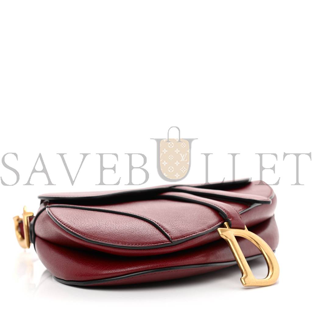 DIOR GRAINED CALFSKIN SADDLE BAG RED (23*20*7cm)