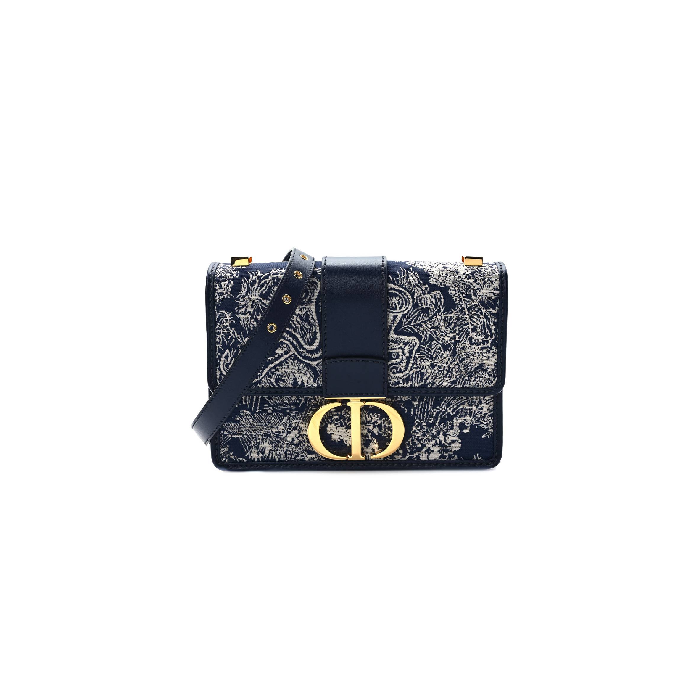 DIOR TOILE DE JOUY REVERSE JACQUARD 30 MONTAIGNE FLAP BAG BLUE (24*18*6.4cm)